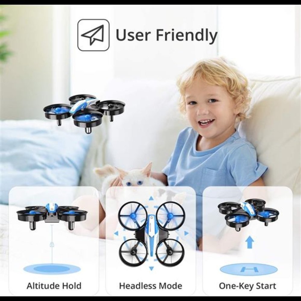 Mini Drone for Kids RC Nano Quadcopter with Auto Hovering, 3D Flip , Blue